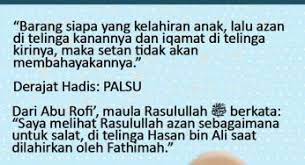 Ada sebuah hadis yang banyak tersebar dan diamalkan oleh masyarakat nusantara, yang disandarkan kepada rasulllah ﷺ, tentang mengazani atau iqamah bayi. Sunnah Azan Dan Iqamah Untuk Bayi Archives Nasihat Sahabat