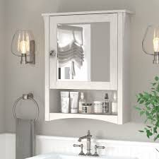 I offer a few in mission style that set into the wall, custom fitted to suit your room of course! Bush Furniture Salinas Bathroom Medicine Cabinet With Mirror Walmart Com Walmart Com