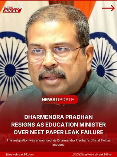 In a major development amid the ongoing Jantar Mantar protests, Union  Education Minister Dharmendra Pradhan announced his resignation on his  official Twitter account. The move comes after weeks of sustained  student-led demonstrations