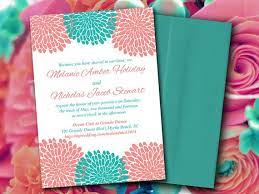 Instant Download Chrysanthemum Wedding By Paintthedaydesigns Coral Invitations Teal Wedding Invitations Wedding Invitation Design