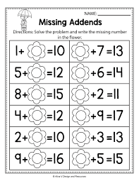 First Grade Missing Addend Worksheets Refrence Unique Free Missing Spring Math Worksheets Kindergarten Math Worksheets Free Printable Math Worksheets