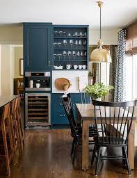 A Navy Kitchen Reveal Lauren Liess Dining Room Blue Black Dining Room Rustic Kitchen