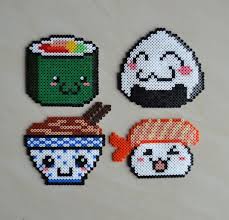 Dessous De Bols Kawaii Maki Onigiri Bol De Nouilles Sushi A La Crevette Perles A Tisser Perles Hama Kawaii Et Schemas De Bijoux En Perles