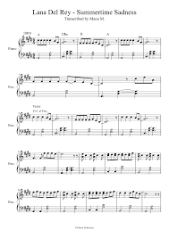Secret Garden Song From A Secret Garden ноты для фортепиано Lana Del Rey Summertime Sadness Piano Sheet 1 Fortepiannaya Muzyka Fortepiano Noty Fortepiano
