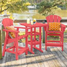 Tavern sets offer you the choice of bar stools with plush leather seating or standard wooden pub chairs with backrests. Set Up For A Fun Summer End Season With Outdoor High Top Table And Chairs
