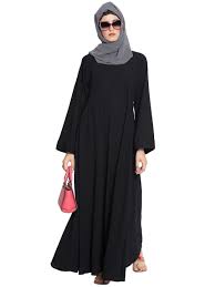 Pakistani umbrella burka design : Mushkiya Nida Matte Umbrella Flare Abaya With Biased Cut In Black Masho Com