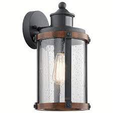 Kichler Barrington 13 24 In H Distressed Black And Wood Motion Activated Outdoor Wall Light Lowes Outdoor Light Fixtures Wall Lights Nautical Outdoor Lighting