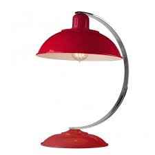 Retro Mid Century Desk Lamp In A Traffic Red Enamel Finish