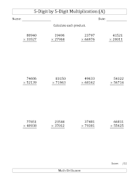 Printable vedic maths worksheets pdf. The Multiplying 5 Digit By 5 Digit Numbers A Long Multiplication Worksheet Multiplication Worksheets Math Fact Worksheets Printable Math Worksheets