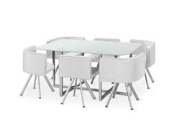 Table Rectangulaire Pratique Gain De Place Mosaic Xl Verre Blanc Table Salle A Manger Table En Verre Table Design