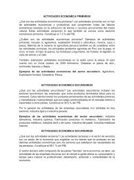 Anotamos y argumentamos por que? Actividades Economica Primarias Sector Terciario De La Economia Economias