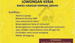 Check spelling or type a new query. Lowongan Kerja Bakso Juragan Simpang Dogan Karir Palembang