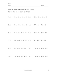 What is combining like terms? 34 Combining Like Terms Equations Worksheet Worksheet Project List