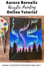 Sailboat sunset acrylic painting using colorbyfeliks acrylic paints! How To Paint Northern Lights Step By Step Painting