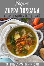 Vegan Zuppa Toscana Healthy Oil Free Option Recipe Vegan Soup Recipes Oil Free Vegan Recipes Delicious Healthy Recipes