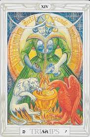 Major arcana thoth tarot deck images. The Tarot Of Eli Major Arcana Thoth Tarot Atu 14 Art Tarot Of The Ages Key 14 Temperancence