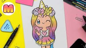 Aprende A Dibujar Una Chica Unicornio Kawaii How To Draw A Cute Unicor Aprender A Dibujar Como Dibujar Un Unicornio Como Dibujar Personas
