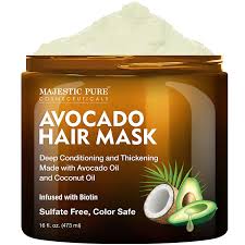 Benefits of coconut oil for hair growth. Amazon Com Majestic Pure Avocado And Coconut Hair Mask For Dry Damaged Hair Infused With Biotin Deep Conditioning Hair Thickening For Healthy Hydrated Hair Sulfate Free 16 Fl Oz Beauty