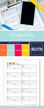 Contact List Happy Planner Free Printable Happy Planner Printables Planner Printables Free