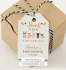These printable thank you tags would be perfect for a wedding or bridal shower favor. Free Editable Thank You Favor Tag Woodland Fox Friends Baby Shower Pdf Instant Download Printable Market