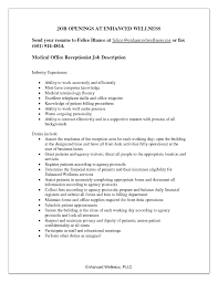 Medical Office Front Desk Job Description Receptionist Jobs Medical Receptionist Job Description