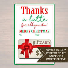 Christmas Coffee Gift Card Holder Thanks A Latte Holiday Coffee Sleeve Card Printable Stocking Stuffer Holiday Teacher Instant Download Holiday Gift Card Coffee Gifts Card Teacher Holiday Gifts