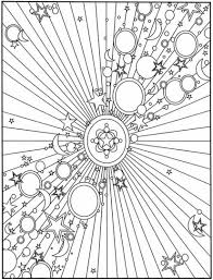 Color this cartoon owl with glasses and santa claus hat, sitting on a half moon, with beautiful winter clouds and stars. Get This Adult Coloring Pages Patterns Moon And Stars 0ijk