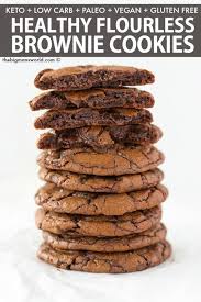 Healthy Flourless Brownie Cookies Keto Paleo Vegan Option Recipe Low Calorie Cookies Keto Cookie Recipes Flourless Brownies
