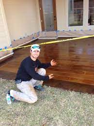 How To Paint Concrete To Look Like Wood Stained Concrete Painting Concrete Staining Wood