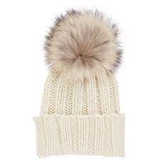 Inverni Off White Cashmere Bobble Hat White Cashmere Cashmere Hat Cashmere Beanie