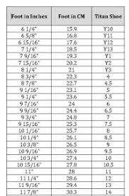 Titan Size Chart