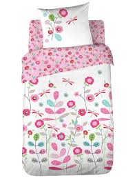 Parure De Lit 1 Personne Reversible Fleurs Blanc Rose Linge De Lit Kiabi Decor Bed Home Decor