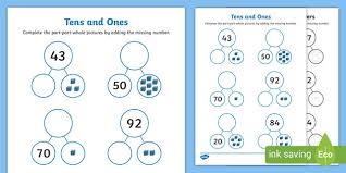 This worksheet is great for teaching students to understand value and is a great introduction to basic maths too. Tens And Ones Worksheet Teacher Made