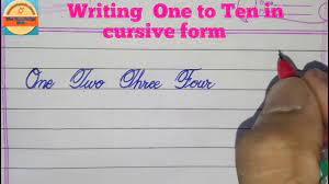 Russian cursive handwriting practice sheet. Handwriting Practice Writing One To Ten In Cursive Form Cursive Writing In English Youtube