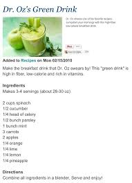 Pin By Taylor King On Clean Drinking Dr Oz Recipes Juicing Recipes Healthy Juice Recipes
