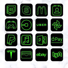 Neon icons for ios 14. App Icons Green For Ios 14 To Customize Your Iphone Home Screen Ios14 App Icons App Icon App Icon Design Iphone Wallpaper Green