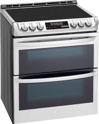 double oven electric range slide in