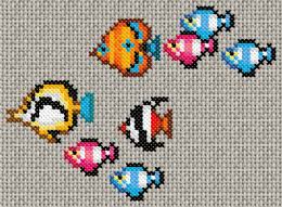 07 12 10 Grille De Point De Croix Gratuite Poisson Et Crevette Un Jour Une Grille Animaux De Point De Croix Point De Croix Broderie Point De Croix