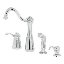 For a two handle or single control faucets with a sidespray, pull down on the sidespray hose and make sure the. Pfister Marielle 1 Handle Kitchen Faucet With Side Spray Soap Dispenser In Polished Chrome Walmart Com Walmart Com