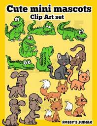 Little Cute Mascots Clip Art Set Clip Art Art Set Mascot