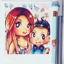 Unique aesthetic stickers featuring millions of original designs created and sold by independent artists. Wintermelon On Twitter A Polaroid Drawing Of My Sister And Nephew Art Arts Anime Manga Animeart Drawing Copicmarker Copics Animedrawing Chibianime Chibi Https T Co A6qldn95dy