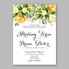 Wedding Invitation Yellow Rose Yellow Wedding Invitations Wedding Invitations Printable Wedding Invitations