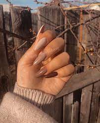 Nails Design Brown Acrylic Nails Beige Nails Brown Nails Design