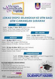 Permohonan upuonline bagi kemasukan ke universiti awam (ua) politeknik, institusi latihan kemahiran awam (ilka) dan kolej komuniti sesi akademik 2021 / 2022 untuk lepasan spm (setaraf) dan lepasan stpm (setaraf) boleh di buat pada januari 2021. Ekspo Selangkah Ke Uitm Esku 2019 Rektor Uitm Sarawak Facebook