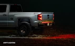 Amazon Com Opt7 60 Redline Triple Led Tailgate Light Bar W Sequential Amber Turn Signal 1 200 Led Solid Beam Weatherproof No Drill Install Full Function Reverse Brake Running Automotive
