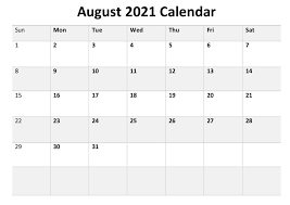 After all, it's just another way to show some excitement for the end of 2020. August 2021 Calendar In Excel Word Pdf Blank Format