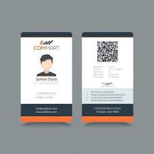 Professional business card template design. Employee Card Design Template Sahara