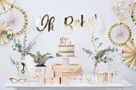 A baby shower decorated top to bottom with birch wouldn't be complete without a beautiful birchwood backdrop. White Theme Baby Shower Online