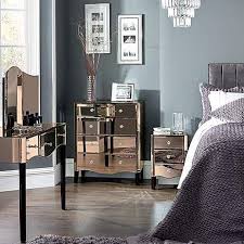 Viola Rose Gold Mirrored Nightstand Mirrored Bedroom Furniture Glass Bedroom Set Bedroom Collections Furniture