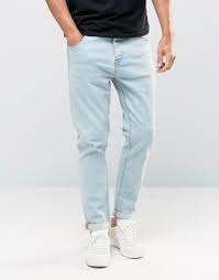 Image 1 Of Asos Relaxed Tapered Jeans In Light Blue Light Blue Jeans Outfit Jeans Outfit Men Blue Jeans Outfit Men